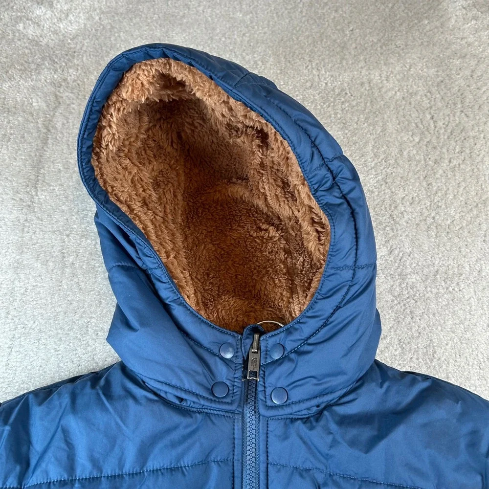 The North Face Reversible Mount Chimborazo Jacket Boys XL Navy Blue Brown Hooded
